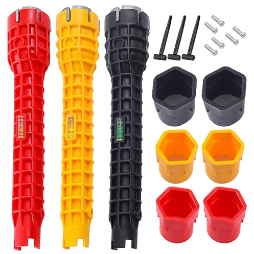 3PCS Multifunctional Wrench, 8 in 1 Water Pipe Spanner, Faucet Wrench Tool, Multifunction Pipe Repair Wrench, Basin Wrench, Sink Faucet Installer Wrench for Bathroom, Kitchen, Plumbing Repair