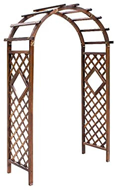 Arche de jardin en bois pour plantes grimpantes, pergola résistante aux intempéries, décoration de jardin, 209,8 cm de haut, finition bois naturel, robuste et durable, 120 x 50 x 217 cm