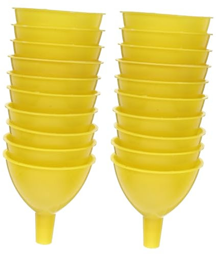 IMIKEYA 20 Stück wissenschaftliche Fülltrichter plastiktrichter Kunststofftrichter Miniatur Pulver Trichter zum Befüllen von Flaschen in der Küche Filtertrichter mit breiter Öffnung Yellow