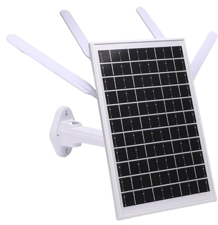 Fockety Enrutador módem 4G LTE de 12 W con energía Solar, Ranura para Tarjeta SIM, Extensor WiFi de 300 Mbps con Alcance WiFi de 150 m, Antenas externas y batería de 18 000 mAh (Antenas Negras)