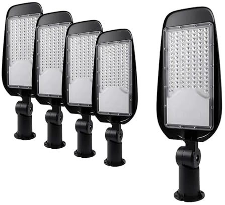 LUXULA 5 Stück LED Straßenlaterne 150W 17500lm, 5000K Neutralweiß | IP65 wasserdicht, Mastleuchte, Straßenlampe, Außenleuchte, Wegeleuchte für Hof, Parkplatz und Einfahrt