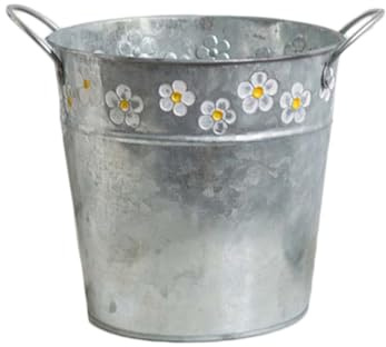 UPKOCH Seau Vintage Décoratif Petit pour Plantes Intérieur Pot de Fleurs avec Poignée Jardinière Légère pour Cactus et Décoration Maison Bureau
