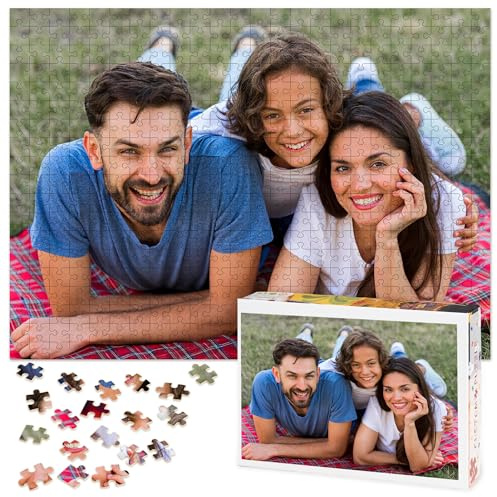 Easycosy Personalisiertes Puzzle mit eigenem Foto - 1000/500/300/1500 Teile: Gestalte selbst Puzzle mit Bild, Fotopuzzle - Muttertagsgeschenke für Mama Oma Mutter Kinder