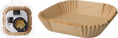 ZiVie® Papier Sulfurisé pour Air Fryer 16x16 cm – Papier Cuisson Air Fryer Carré Lot de 50 – Double Face Silicone Antiadhésif – Accessoires Cuisine pour Friteuse Sans Huile