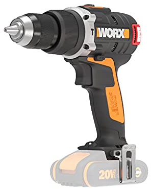 WORX WX373.9 sladdlös slagborr – borstlös batteridriven skruvdragare 20 V – 60 nm, 2-växlad växellåda och LED-ljus – för skruvning, borrning och slagborrning – utan batteri och laddare