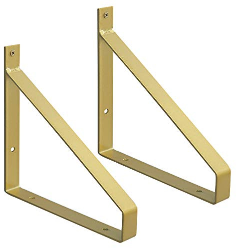 Regalhalterungen Regalträger 2 Stück Regalhalter Regalhalterung Regalträger aus Eisen Wandhalterung Schwimmdock Regale Dekorative Wandregal für Wohnzimmer Schlafzimmer,Gold(20cm*20cm)