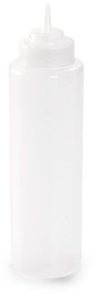 CABLEPELADO Bote plastico para Salsas, Botellín para Salsas, Recipiente para Aceite, Botella de Salsa, Dispensador Salsas, Biberón de Cocina, 23.5 cm Longitud, Capacidad 500 ml, Transparente