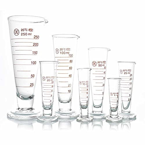 MOMOJIA Labor-Messbecher, 1 Stück Weithalsglas, Konischer Becher, Flüssigkeitsspender, Zylinder, Experimentierwerkzeug for Die Schulwissenschaft, 5–2000 Ml (Color : 50ML)