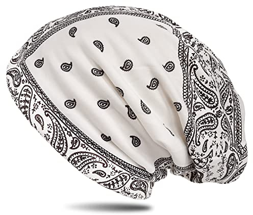 WANSSY® Damen Herren Unisex Uni Farbe Beanie mit Färbemuster Federmuster Fashion Einheitshröße Kopfbedeckung