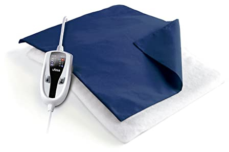 Ufesa Flexy Heat N Almohadilla Térmica Eléctrica, Manta Eléctrica Lumbar, Esterilla Eléctrica ,100W, 4 Niveles de Temperatura, Temporizador, Apagado Automático, Funda Textil Azul, 38x27 cm