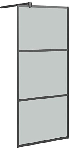 vidaXL Duschvägg 89,9 cm x 195,1 cm mörk ESG glas svart