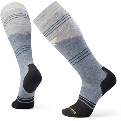 Smartwool Snowboard Full Cushion Mountain Geo Pattern OTC Socks, Calzini OTC con motivo Geo Mountain con cuscino completo per snowboard Unisex - Adulto, Pewter Blue,
