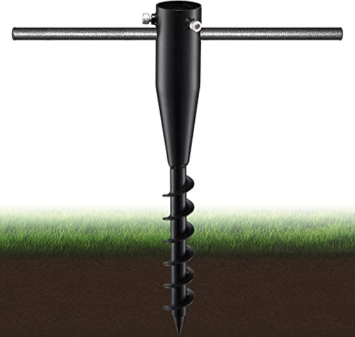 FactionGarden Strandschirm-Sandanker, 43,2 cm, robuster Schirmständer, Halterung, Metall, Outdoor-Schirmsockel, tragbar, kein Graben