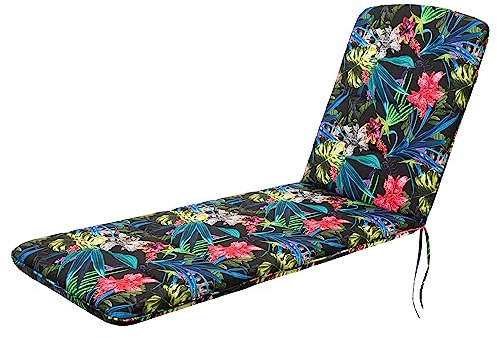 PillowPrim Gartenmöbel Kissen, für Stuhle oder Liege, Balkon, Outdoor, Liegenauflage, Polster, Sofa, Sitzkissen, Bunte Blätter, 185x60 cm