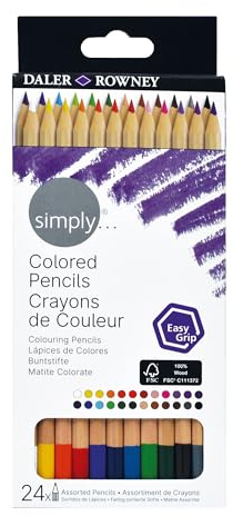 Daler Rowney Simply Hex Buntstift-Set, 24 Farben, ideal für Anfänger und Hobbyisten