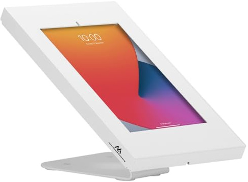 Maclean MC-475 - Soporte para Tablet con Protección Antirrobo para Montaje en Pared o Mesa, Compatible con 9,7-11, iPad/iPad Air/iPad Pro, Samsung Galaxy Tab A/Tab A7/Tab S6 Lite (Blanco)