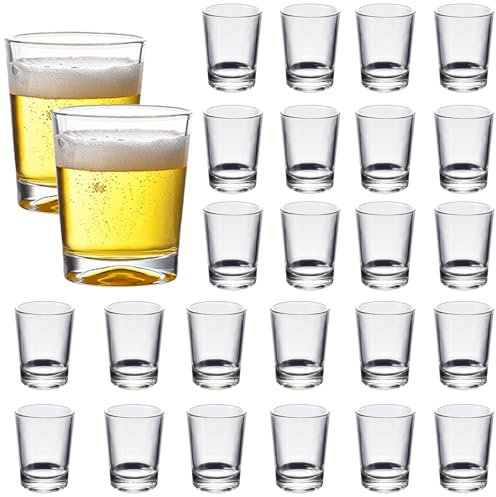 DAJAVE Shot Glasses Set of 24, 50ml Shot Glass Heavy Base Glass Shot Glasses for Cocktail, Whisky, Liquor, Espresso, Bar, Party