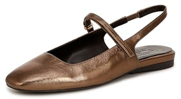 Naturalizer Womens Connie Mary Jane Slingback Ballet Flat Old Gold Metallic 9.5 W
