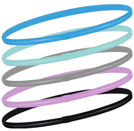 WBZOWRB 5 Stück Haarband Kinder, Haarband Jungs Sport, 40Cm Dehnen Sport Haarband Herren, Elastisches Haarband Rutschfeste Stirnbänder Kinder Für Jungen Und Mädchen Für Fussball(5Farbe)