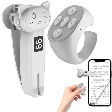 Cambiador de páginas con para teléfono, Cambiador de páginas con | Controlador de Selfie con Obturador Remoto para cámara,Page Turner, Screen Clicker, Speed Clicker para Leer cómics, Novel