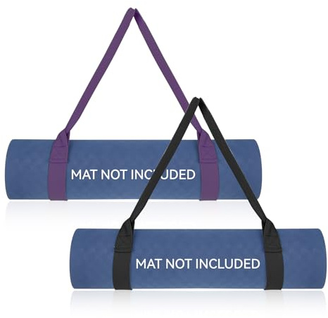 2 Stück Tragegurt Yogamatte, Verstellbare Yoga Gurt Baumwolle Yogamattenriemen Tragegurt Yogamatten Halteband für Tragen, Verstauen und Organisieren Von Gymnastikmatte, Sportmatte Aller Größen