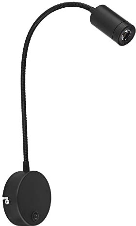 Globo Bettlampe Wandmontage schwarz Leselampe für Schlafzimmer LED Wandleuchte Schlafzimmer, Schalter, Metall, LED 3W 189Lm warmweiß, LxBxH 35x9x50 cm