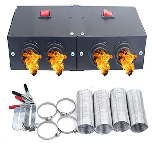 Riscaldatore a batteria per auto, riscaldatore elettrico portatile da campeggio da 12 volt per UTV e kit per sedili per cabina di camion, riscaldatore per cruscotto di veicoli per auto, sbrinatore p
