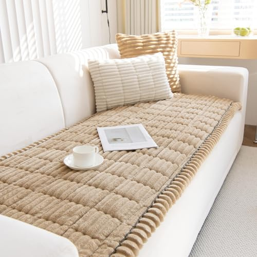 GKXLH Neu Dicke rutschfest Sofa überzug 2 3 4 Sitzer (Kaffee, 70x70cm/1 PC) | Weich Cord Couch überzug, Universal Sofabezug Waschbare, Sofa Cover für Hunde Haustiere, Ledersofaschoner für das Wohnzimmer