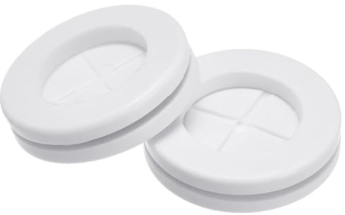 TA-VIGOR 10Pcs Round Rubber Grommets 25mm Double-Sided Wire Gaskets | White Synthetic Rubber, Rubber Hole Plugs for Wire Cable and Plugs Protection, Suitable for Electrical Panels and Equipment