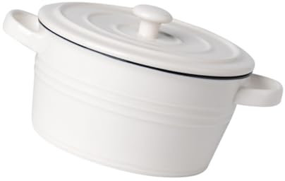 VINTORKY Cuenco De Cerámica Con Doble Asa y Tapa, 15 Cm, Material Delicado y Fácil De Limpiar, Para Sopa Caliente y Vapor, Adecuado Para Uso Doméstico y Comidas Tradicionales, Original y Funcional
