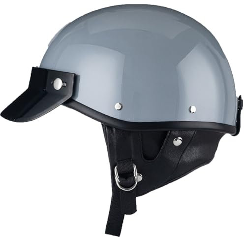 Open Faced Motorcycle Helmet, Casco Per Adulti, Casco Moto Vintage, Casco Scodella casco Moto Mezzo Casco Retrò Casco Anticollisione Sicurezza Omologato DOT/ECE Per Scooter Chopper 9,M