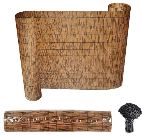 Recinzione in bambù Rotolo di Recinzioni di Canne Schermi di bambù Privacy Stuoia Cannette per Tetto Giardino Balcone Patio Esterno Cortile