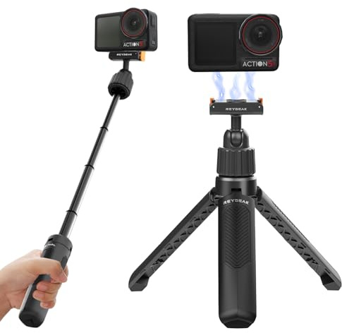 REYGEAK Perche à Selfie magnétique Tout-en-Un à Retrait Rapide Osmo Action Mini Tige d'extension Compatible avec Osmo Action 3, Osmo Action 4, Osmo Action 5 Pro