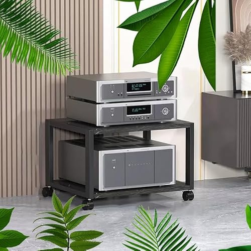 Genérico Gabinete de Almacenamiento Multimedia Ajustable, Soporte de Entretenimiento para Videojuegos y Oficina en casa, Estante de Consola Multifuncional para TV y Equipos Multimedia