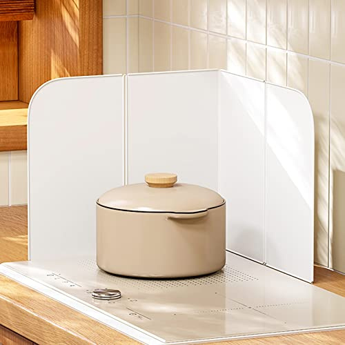 Protection contre les éclaboussures de cuisinière Pare-éclaboussures de graisse pliable et protection anti-éclaboussures for cuisinière en acier carbone blanc 36 x 32 x 17,5 cm(1 piece)