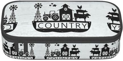 Liulannq Farm Houses Windmill Tractor Large-Capacity Compartment Stationery Pen Bag