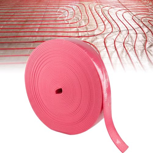 Banda Perimetral Suelo Radiante, Tiras Aislantes para Bordes, Aislamiento de Bordes Autoadhesivos, para Compensación, 10 m x 5 cm x 5 mm