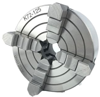 Drehfutter K72-125 Kleine Vierbacken-Drehfutter 125 mm Einzelfutter Drehbank und Backe Gehärteter Stahl Kleine Drehbank