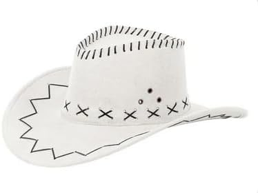 TrendandStylez Cowboyhut Velours – Western Hut für Damen & Herren – Cowboy Kostüm Accessoire in Braun, Schwarz, Weiß, Rot Wilder Westen Karneval, Fasching, Party, Festival Hut