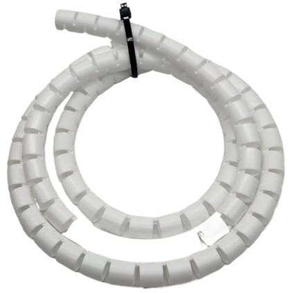 Styire 1 Meter Spiral Cable Protector Cover Flexible Cord Management Tube for Organized Cable Storage Wrapping Guard Cover(White,ID 16mm)