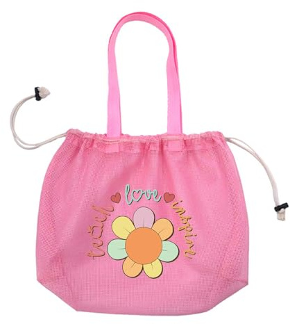 Guaber Meshes Beach Bag Swimming Pool Shell Collecting Sand Toy Drawstring For Seaside Activity Sand Storage Swimming Pool Mesh Shell Collecting
