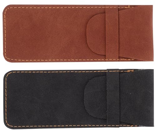 Stifteetuis aus Pu für Kugelschreiber und Füllfederhalter, 2 Stück-pack | Schlichte Hülle im Eleganten Stil, Leicht Mitzunehmen, Passend für College, Universität und Alltag