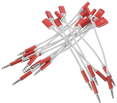 NUOBESTY Lot de 15 Adaptateurs Audio 35 MM Mâle vers USB-C Femelle Câble Adaptateur Jack Stéréo Connecteur Audio pour Casque Compatible Smartphones PC et Lecteurs Mp3 Couleur Rouge