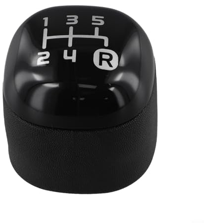 Pomello del cambio per Fiat Panda dal 2012, nero, 5 marce, in plastica, con superficie strutturata per una presa sicura
