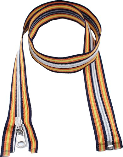 Cerniera multicolor zip lampo spirale catena n° 6 divisibile e reversibile singolo doppio cursore lunghezza 80 cm altezza 3 cm giubbotto giacca gilet tirante (REVERSIBILE - SINGOLO CURSORE)
