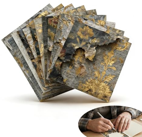 Origami Papier Set, 24 Blatt 15,2x15,2cm Scrapbook Papier mit Naturinspiration, Bastelpapier für Scrapbooking, Origami und Decoupage, Designpapier mit Retro-Kapitel-Motiven für Bastelprojekte