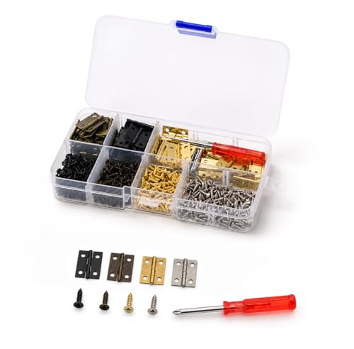 113 Pcs Bisagras Pequeñas, Mini Bisagras Metálicas Plegables