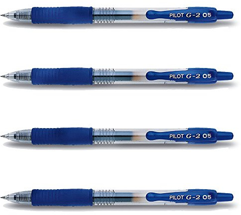 Pilot 4 x Gelschreiber G2-05 Strichstärke 0,3 mm - Blau