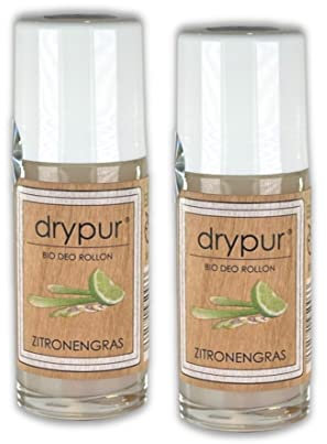 2 Stück • drypur BIO DEO Rollon • Zitronengras • 100% natürlich • ohne Aluminium, Alkohol oder künstliche Zusätze • Naturkosmetik Deodorant im Deo Roller • vegan • ohne Parabene und Silikone