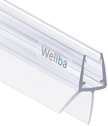 Wellba Premium Duschtür Dichtung (1x 90cm) für 6mm 7mm 8mm gerade Glastür Stärken | Wasserabweisende Duschdichtung oder Duschkabinen-Dichtung mit optimal angeordneten Gummilippen